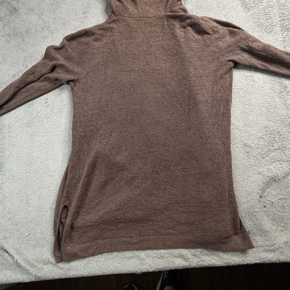 Barefoot Dreams Hooded Open-Front Cardigan - Brown - Picture 5 of 11